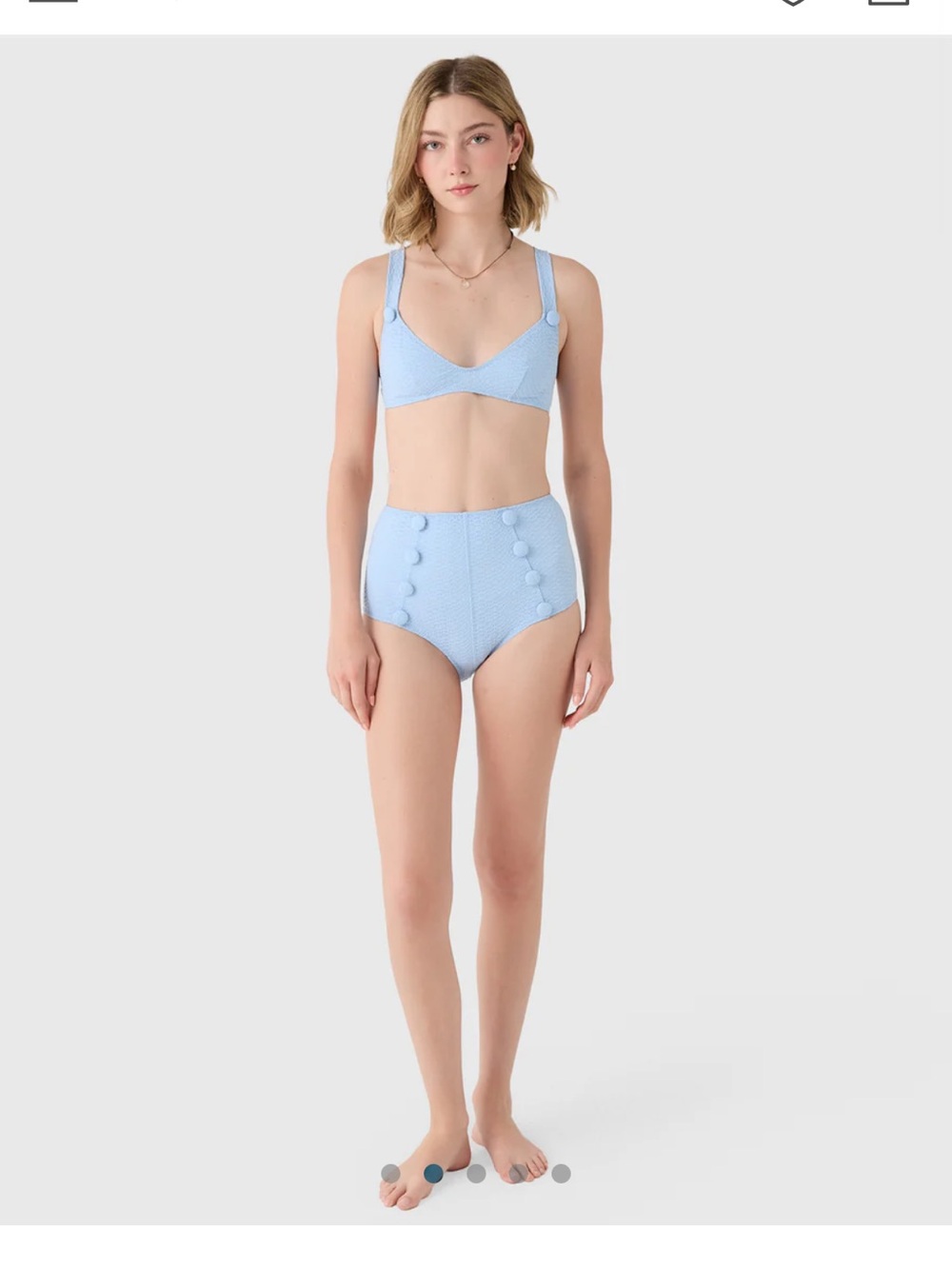 NWT Lisa Marie Fernandez GINGHAM MAGDALENA HIGH WAISTED BIKINI BOTTOM 1(2-4US)